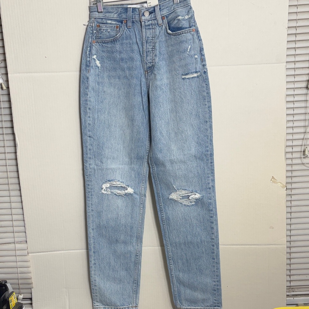 Aritzia Denim Forum Light Blue The Boyfriend High Rise Loose 28l
